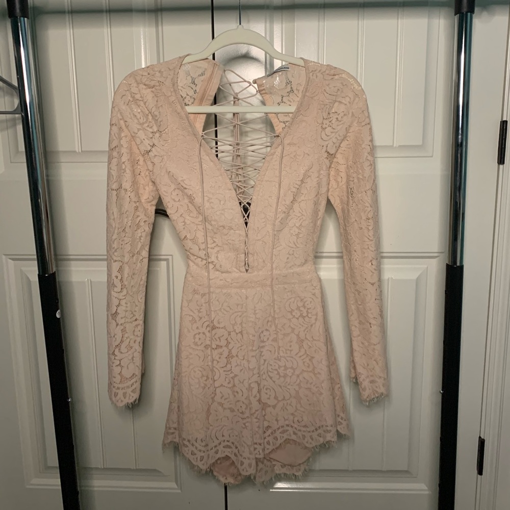 Light Pink Lace Romper